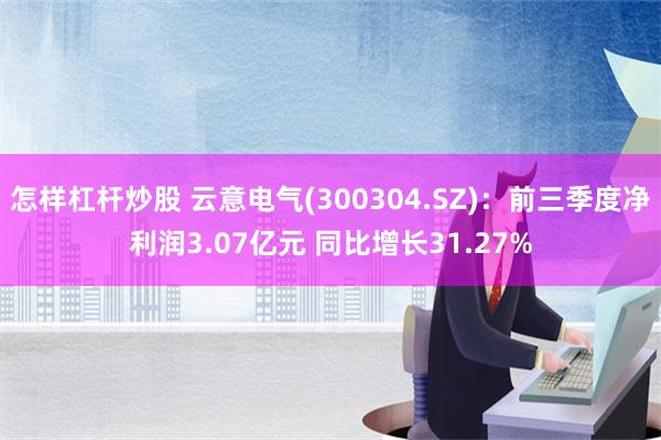 怎样杠杆炒股 云意电气(300304.SZ)：前三季度净利润3.07亿元 同比增长31.27%