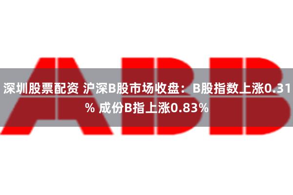 深圳股票配资 沪深B股市场收盘：B股指数上涨0.31% 成份B指上涨0.83%