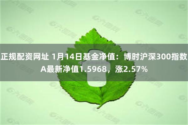 正规配资网址 1月14日基金净值：博时沪深300指数A最新净值1.5968，涨2.57%